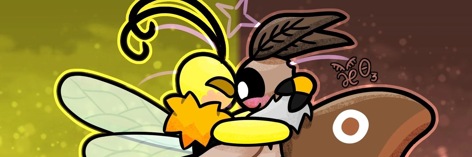 Leo the Silly Moth Critter 🩷🤍💜🖤💙's banner