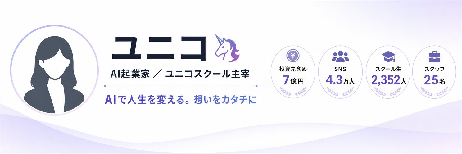 ユニコ🦄 ClaudeCodeセミナー11万人の人🔥's banner