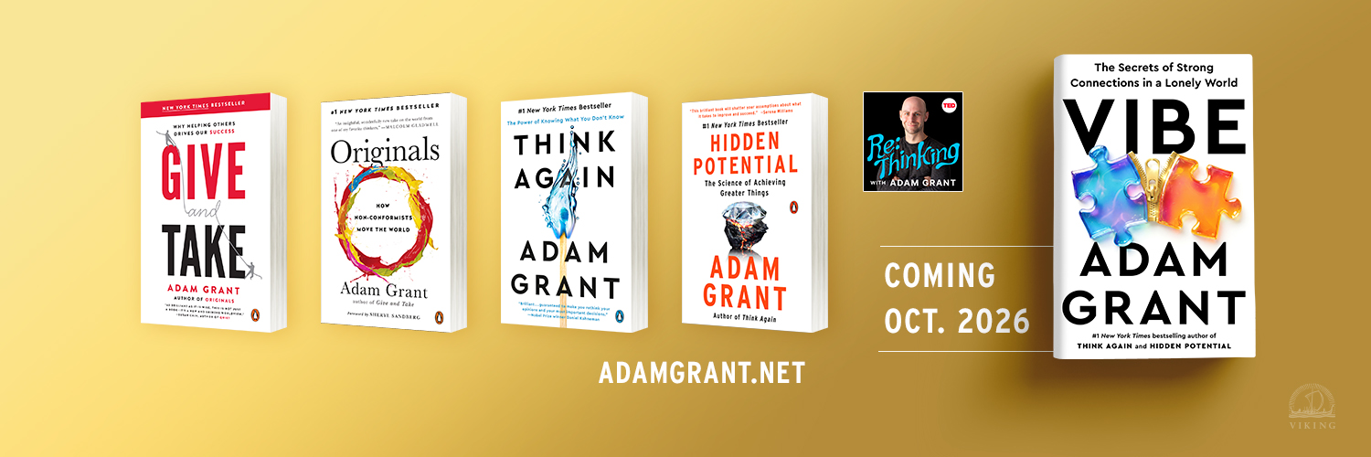 Adam Grant's banner