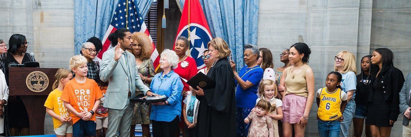 Rep. Justin Jones's banner