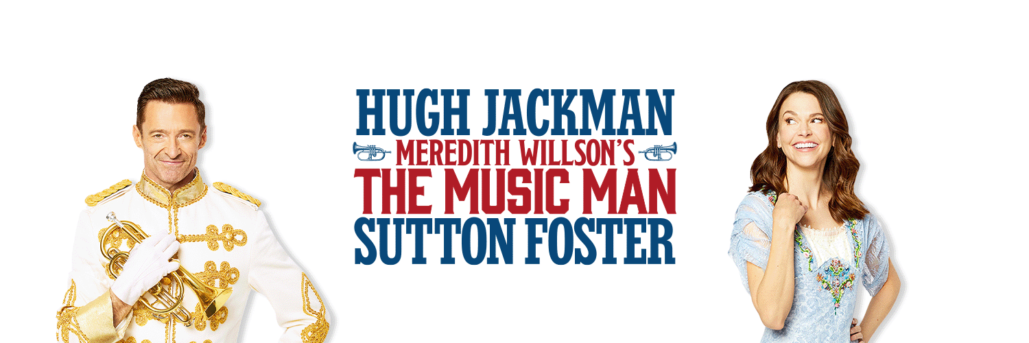 The Music Man on Broadway's banner
