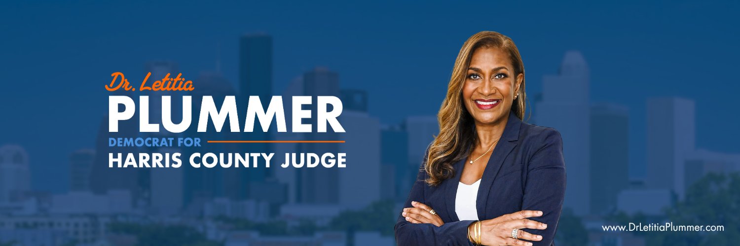 Letitia Plummer for Harris County Judge's banner