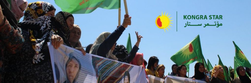 Kongra Star Women's Movement Rojava's banner