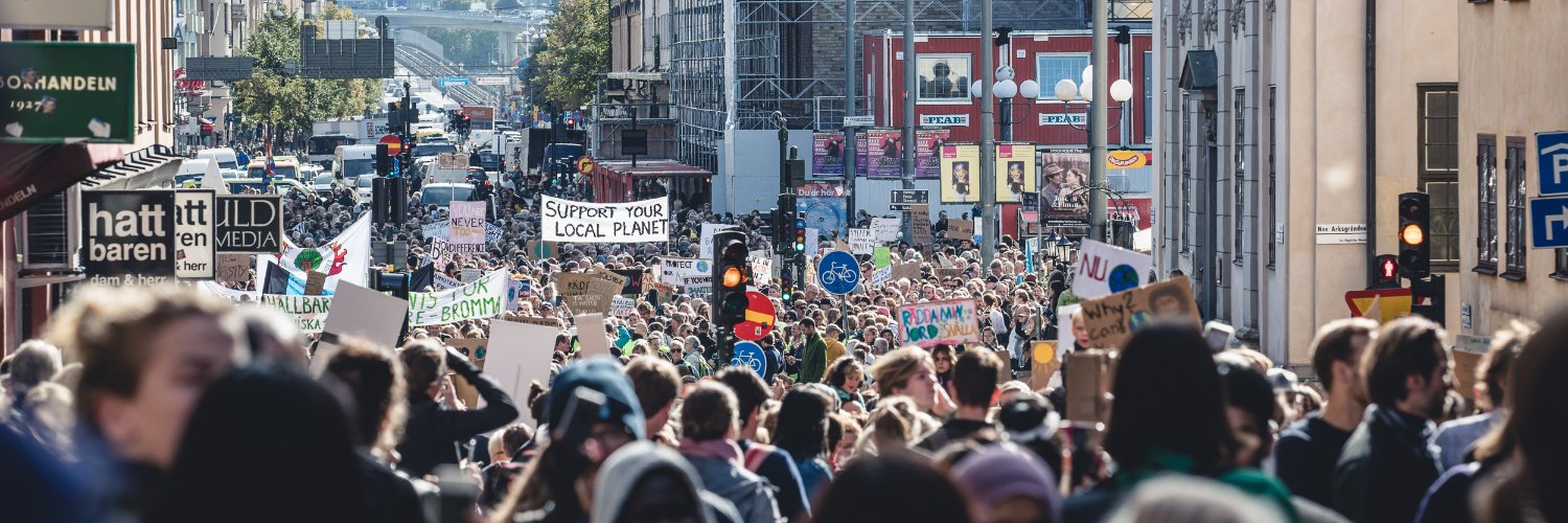 Fridays For Future Sweden's banner