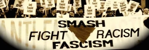 Sunlun Against Fascism's banner