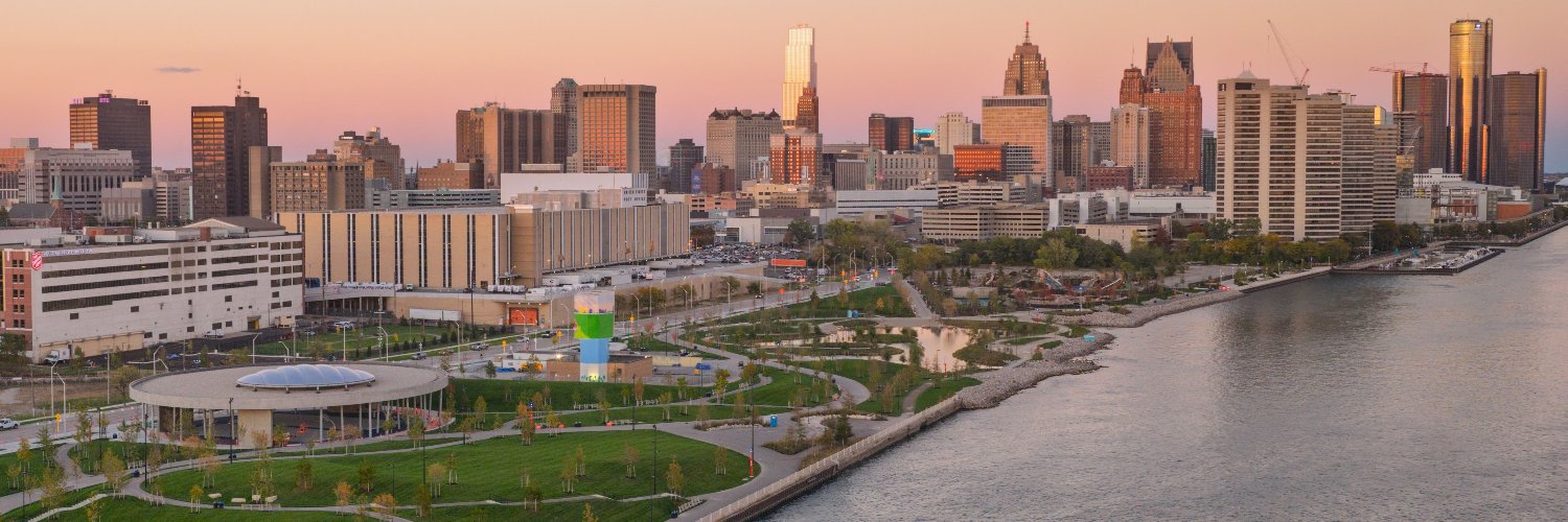 Detroit Riverfront's banner