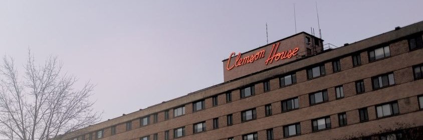 The Clemson House's banner