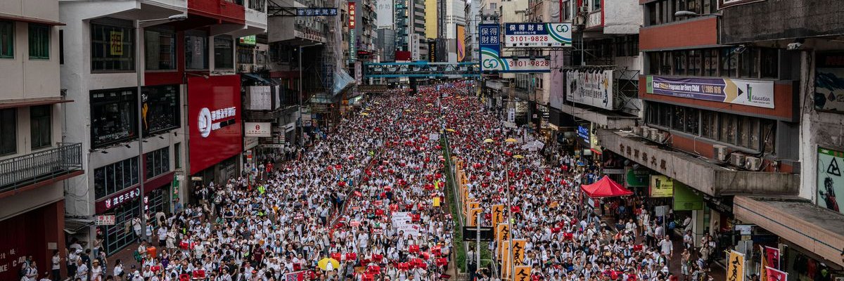Hong Kong Democracy Council's banner