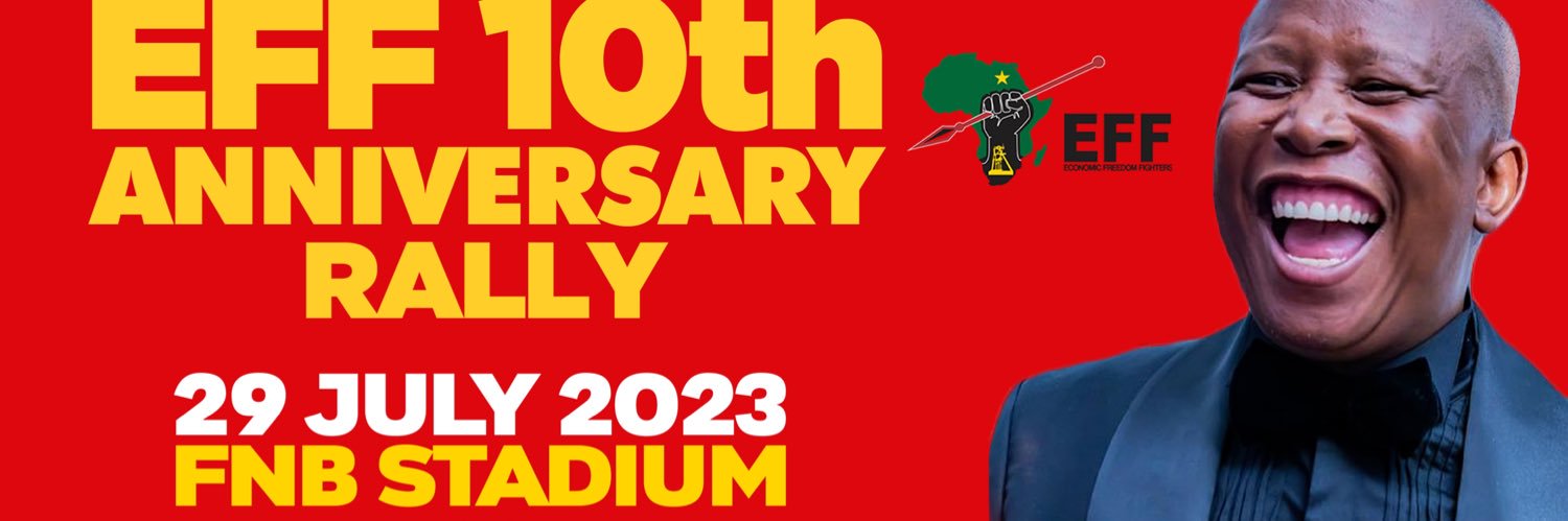 Julius Sello Malema's banner