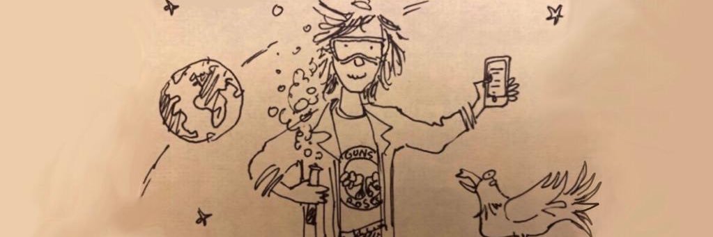 Science girl's banner