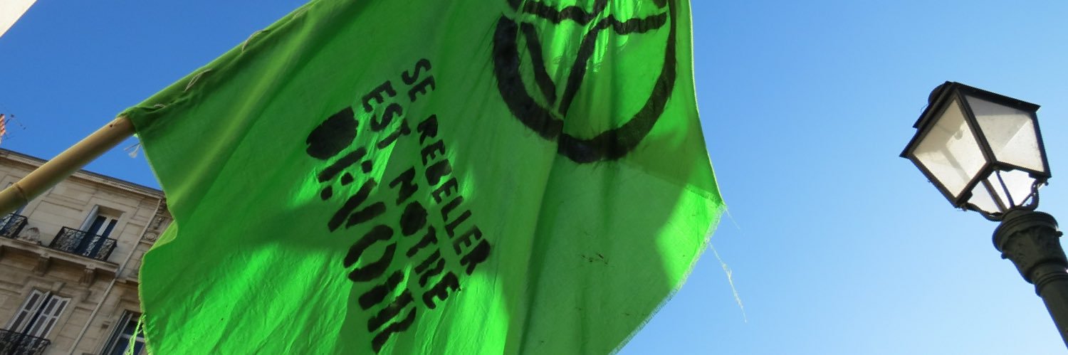 Extinction Rebellion Marseille's banner