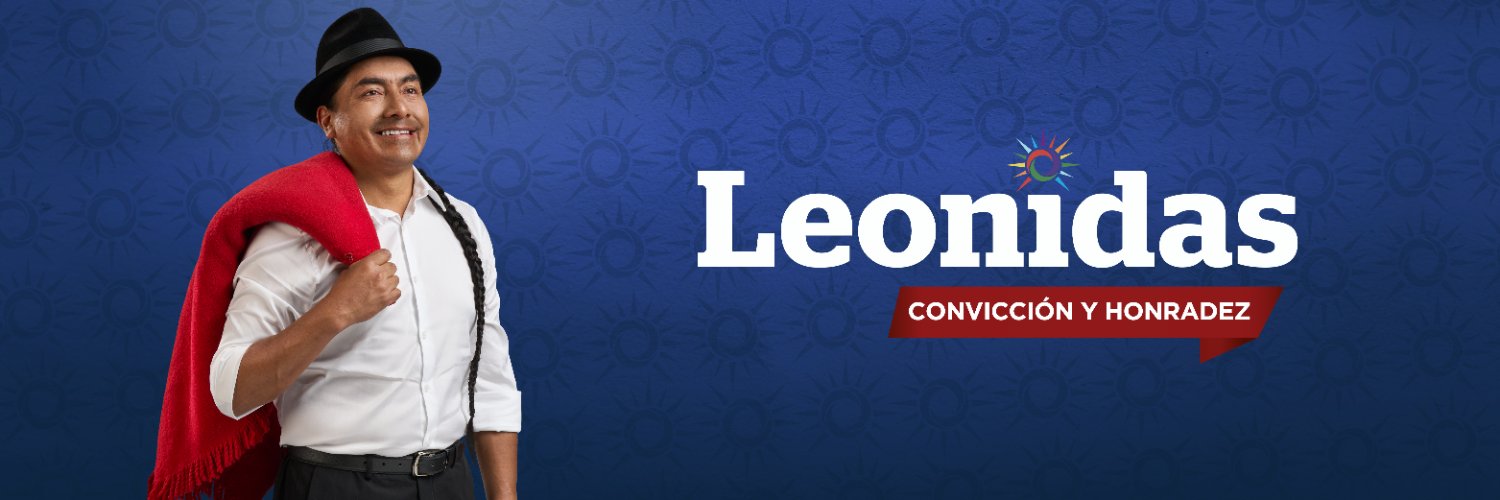 Leonidas Iza Salazar's banner