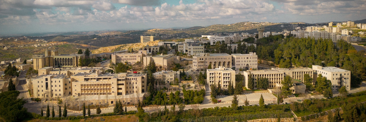 Birzeit University's banner