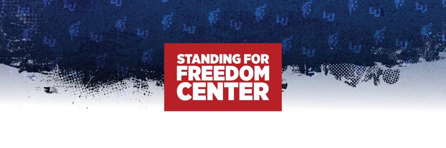 Standing for Freedom Center's banner
