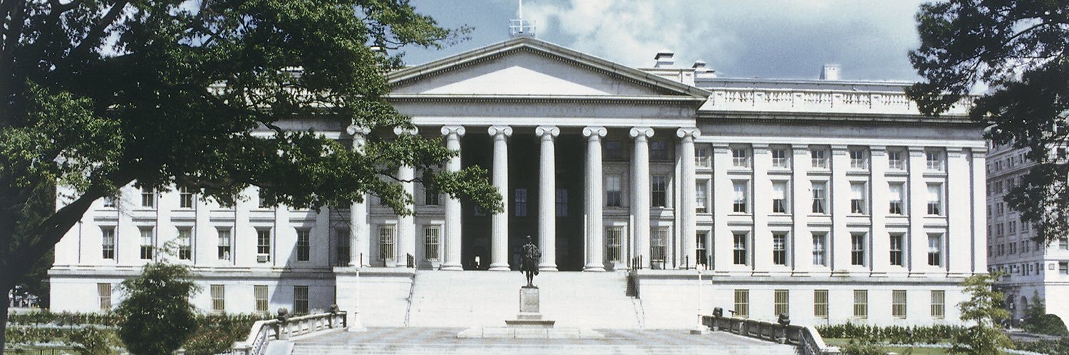 Treasury Department's banner