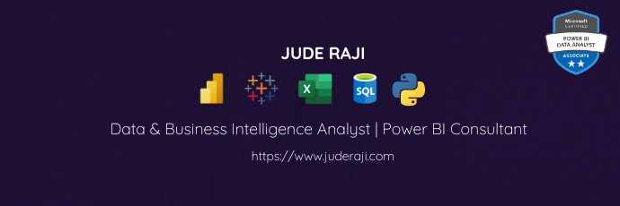 Jude Raji | Senior BI Analyst's banner