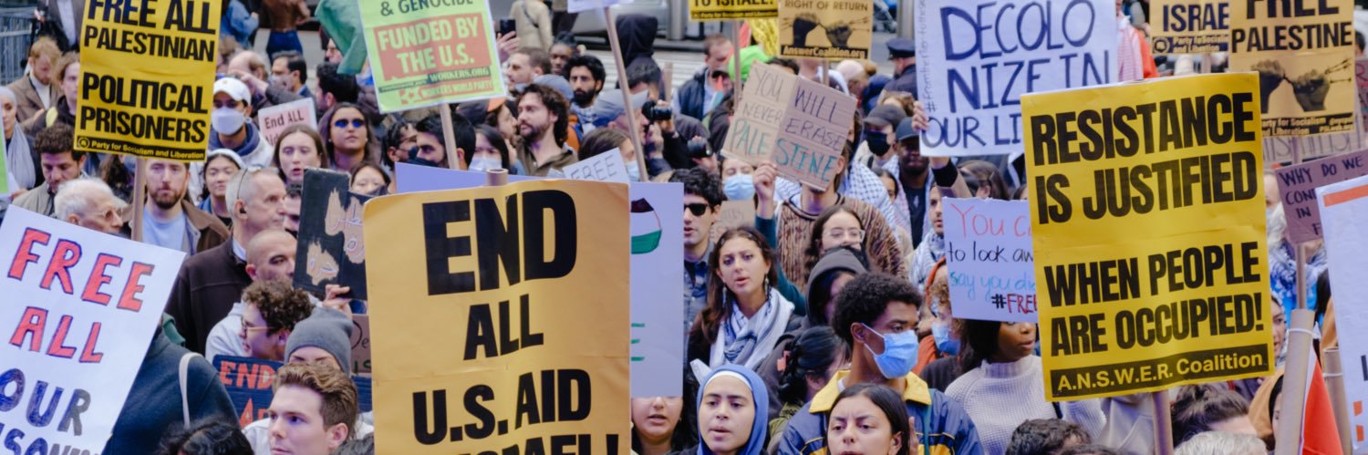 ANSWER Coalition's banner