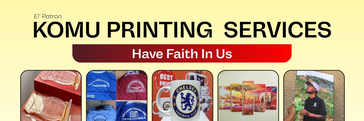 Komu Printing's banner