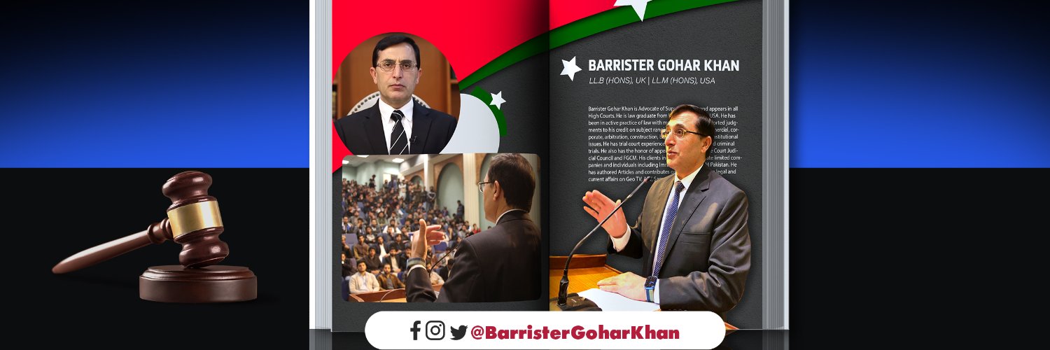 Barrister Gohar Khan's banner