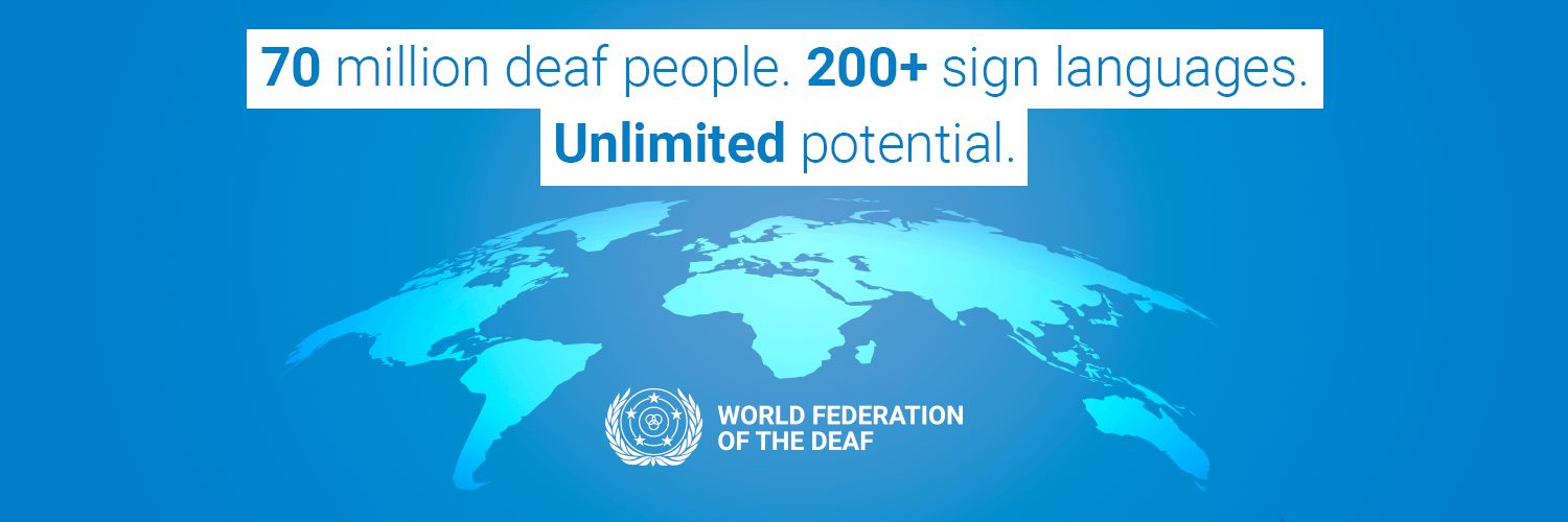 World Federation of the Deaf's banner