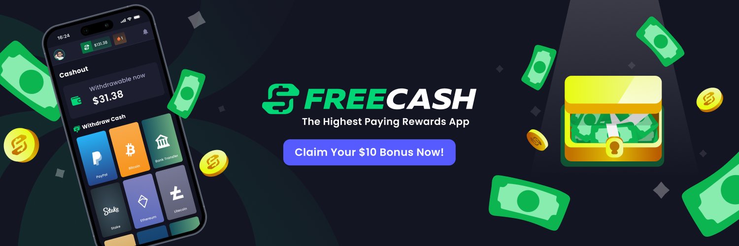 Freecash.com's banner