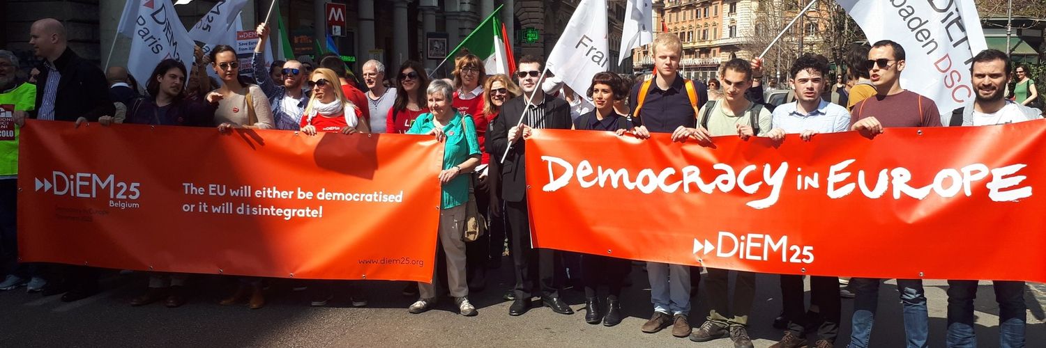 Yanis Varoufakis's banner