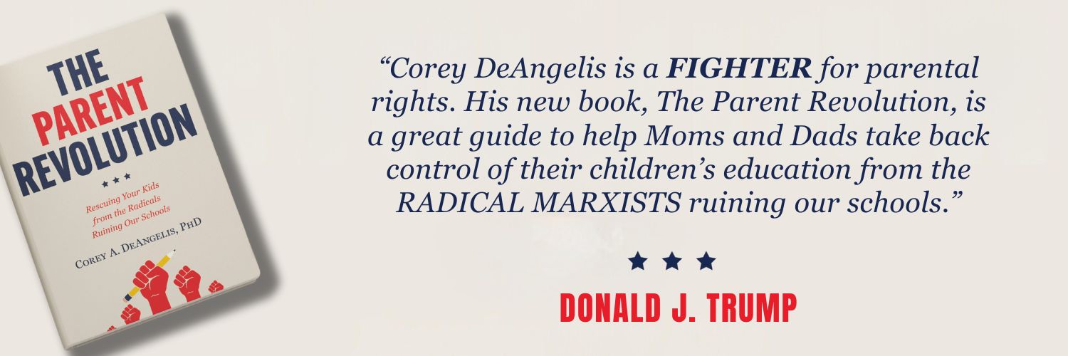 Corey A. DeAngelis, school choice evangelist's banner