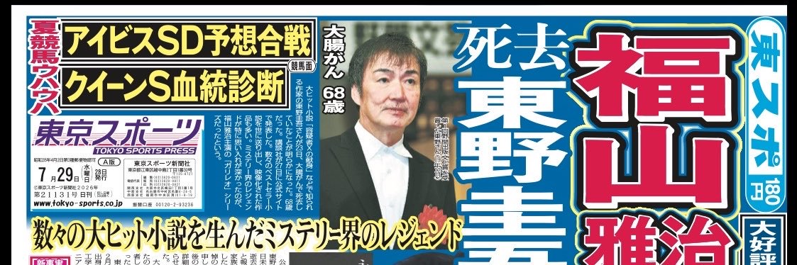 東スポ文化部ニュース班(芸能政治社会ネット)'s banner