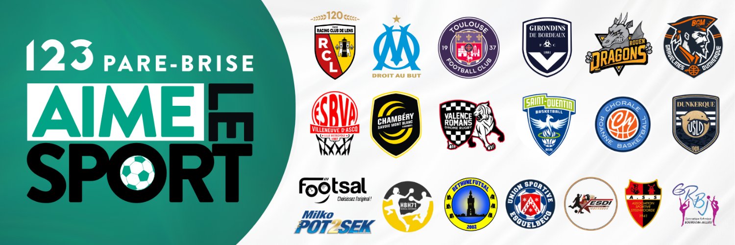 123 Pare-Brise aime le sport's banner