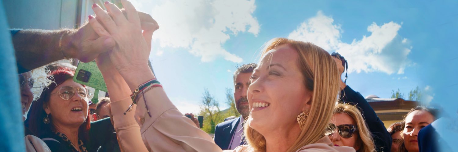 Giorgia Meloni's banner