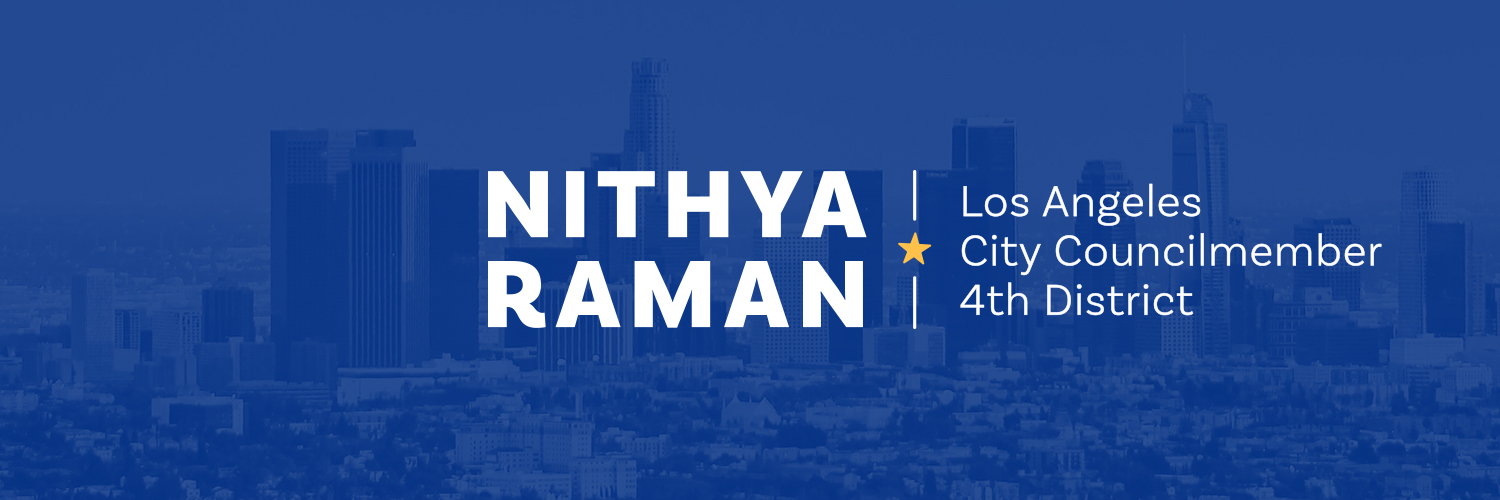 Councilmember Nithya Raman's banner