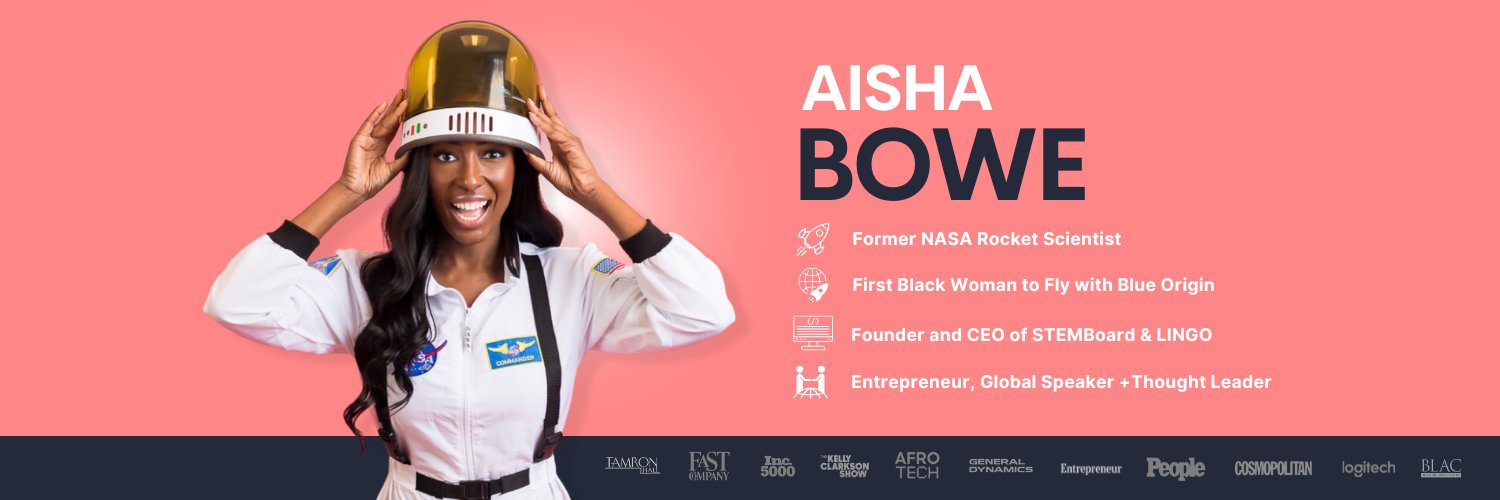 Aisha Bowe's banner