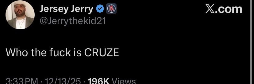 Cruze's banner