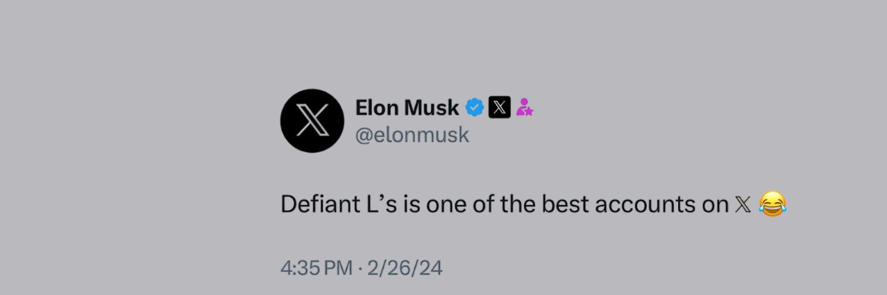 Defiant L’s's banner