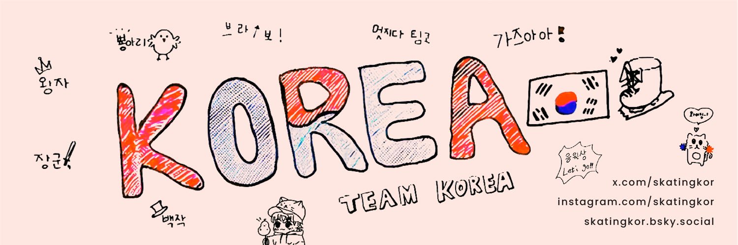 skating korea's banner