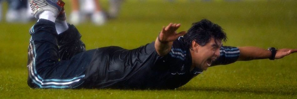 out of context Maradona's banner