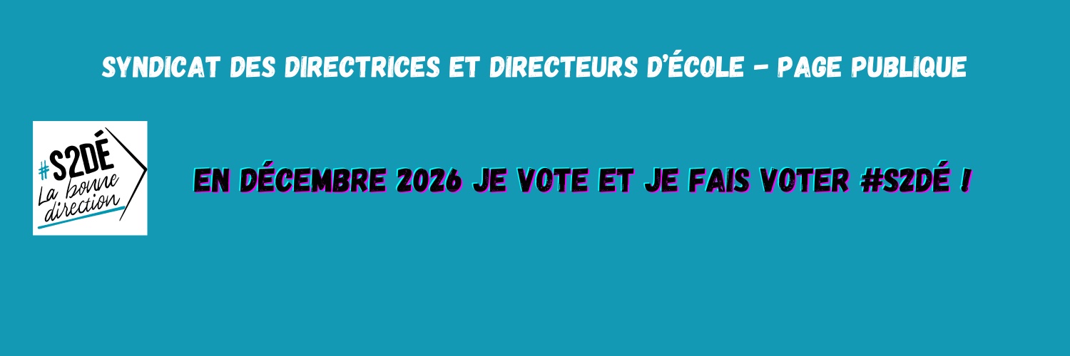 Syndicat des Directrices et Directeurs d'École's banner