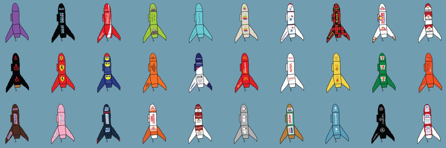 Tom Sachs: Rocket Factory's banner