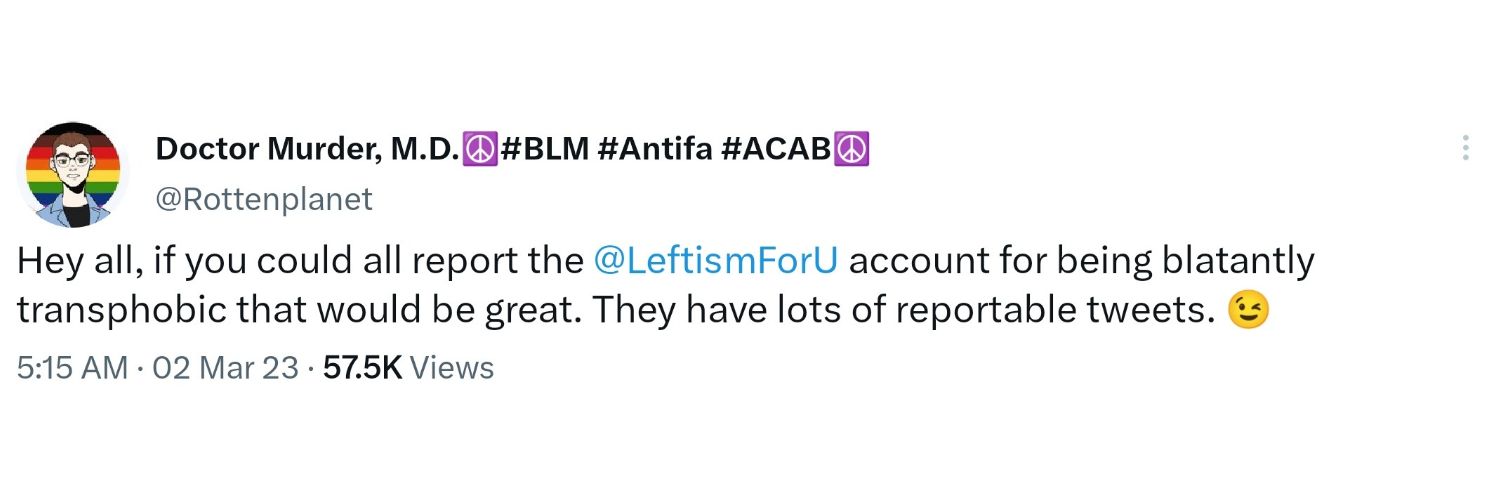 Leftism's banner