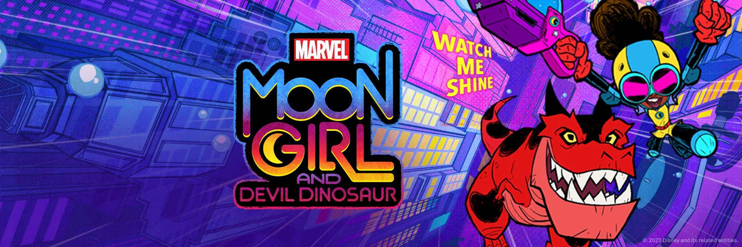 Marvel's Moon Girl and Devil Dinosaur's banner