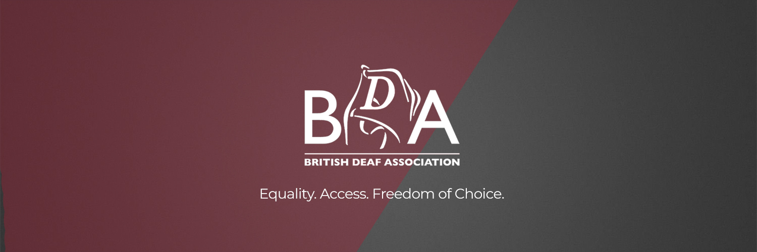 British Deaf Association's banner