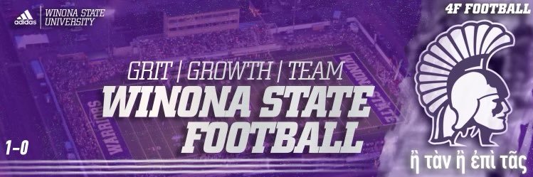 Winona State Football's banner