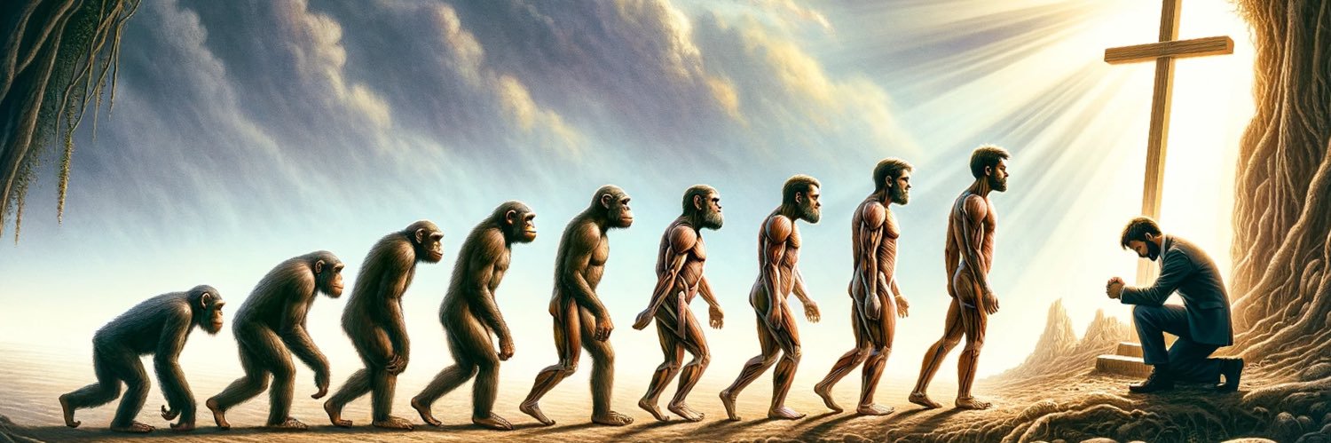 Darwin to Jesus's banner