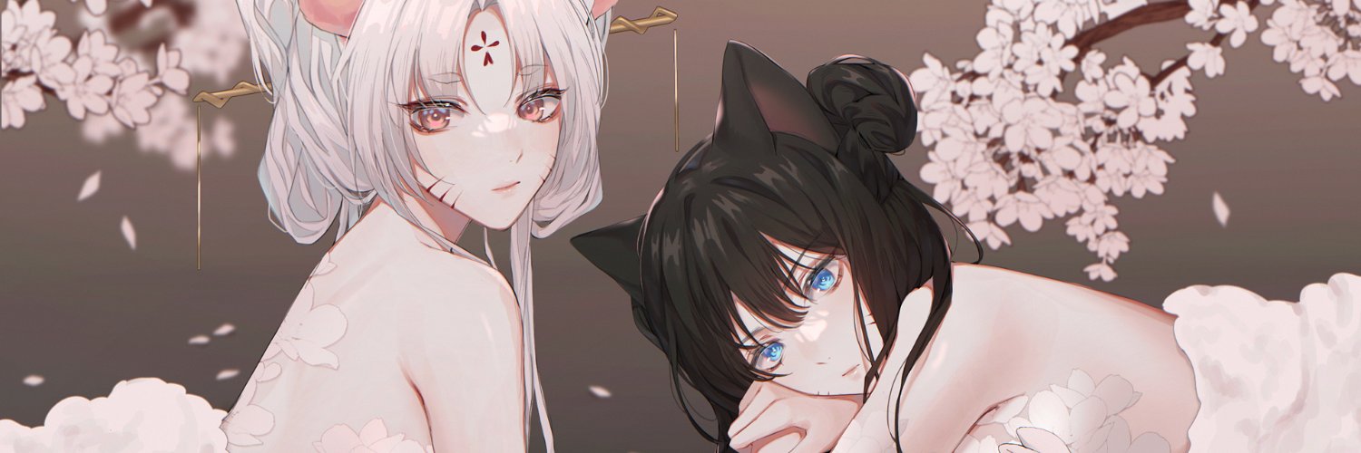 🌙 Baiyue & Maowa!! 🐈‍⬛ (floof)'s banner