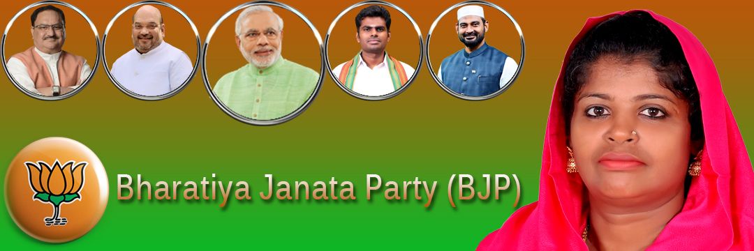 J.Hasina M.A BJP's banner