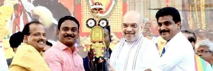 Adv K K Aneeshkumar BJP's banner