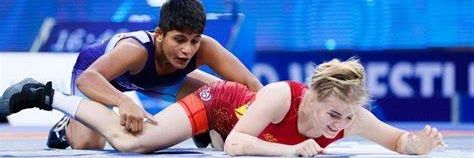 Olympian Antim Panghal's banner