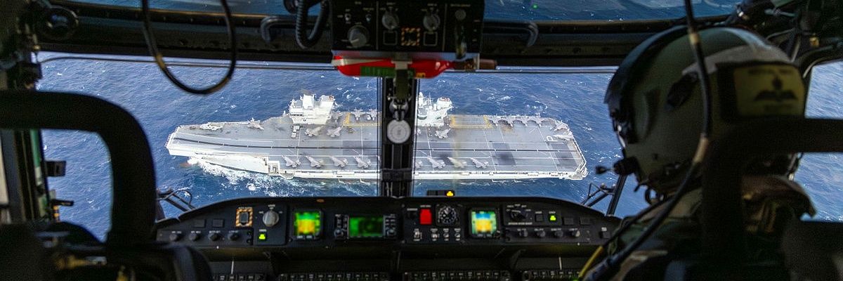 UK Carrier Strike Group's banner