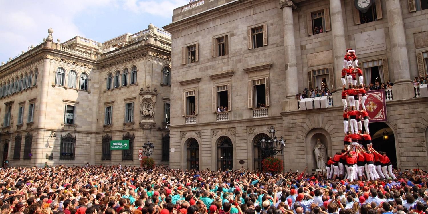 Castellers de Barcelona's banner