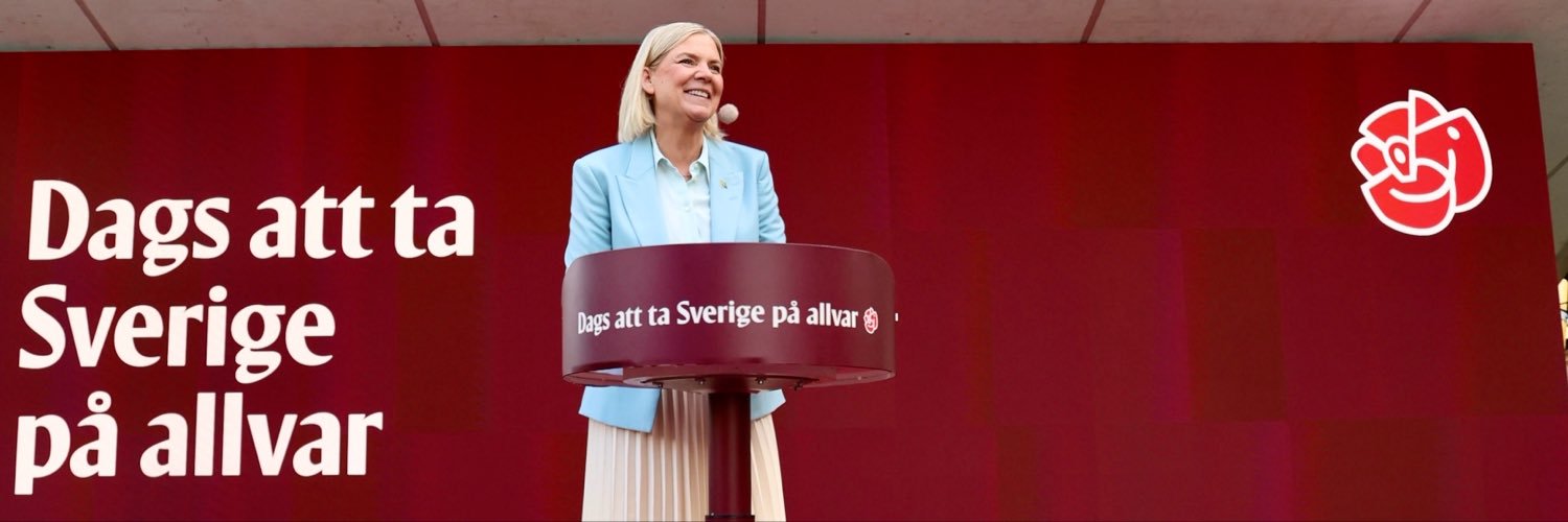 Magdalena Andersson's banner